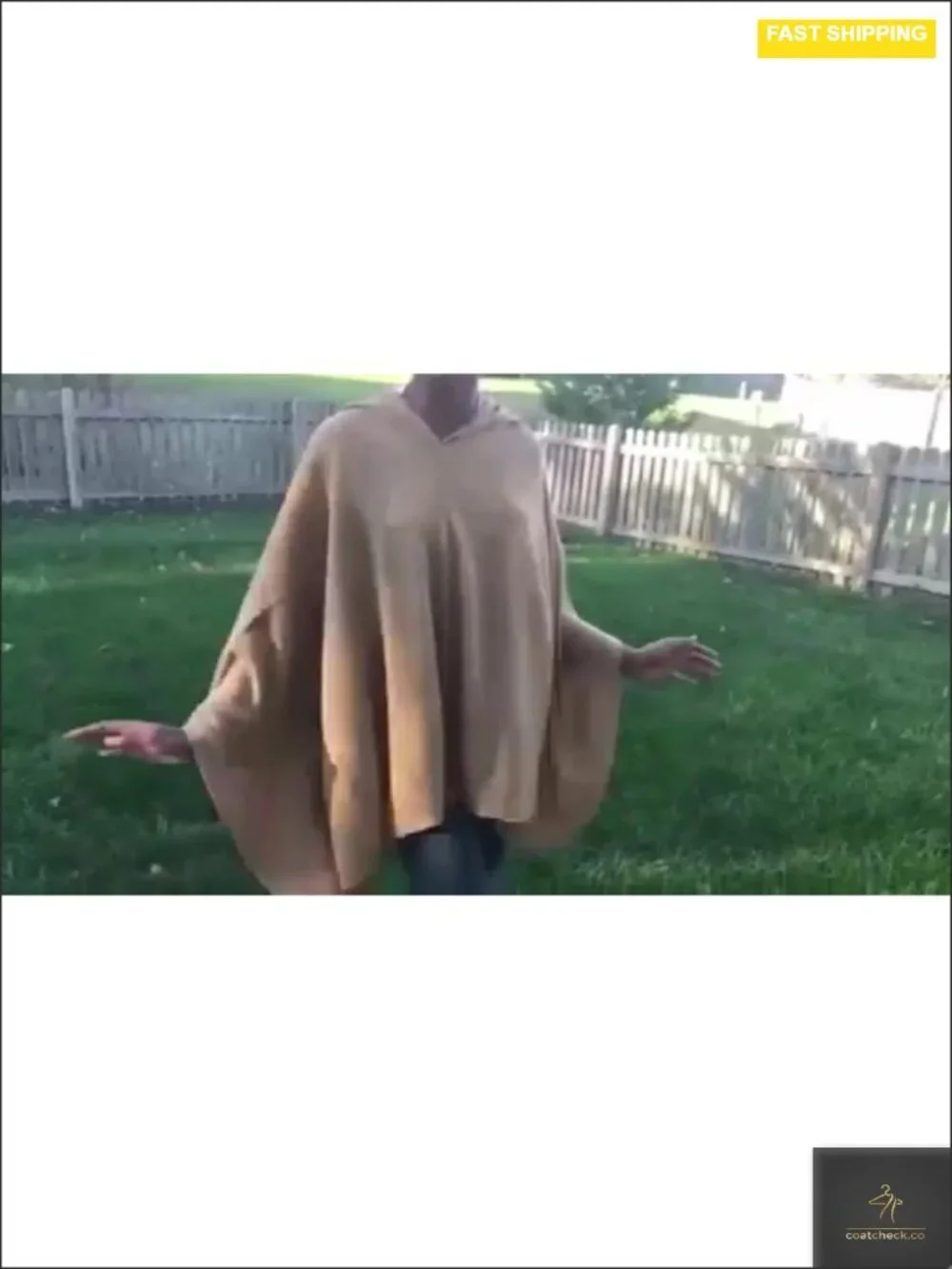 Women's Faux Cashmere Poncho Sweater Shawl Wrap Lightweight Knit Cape